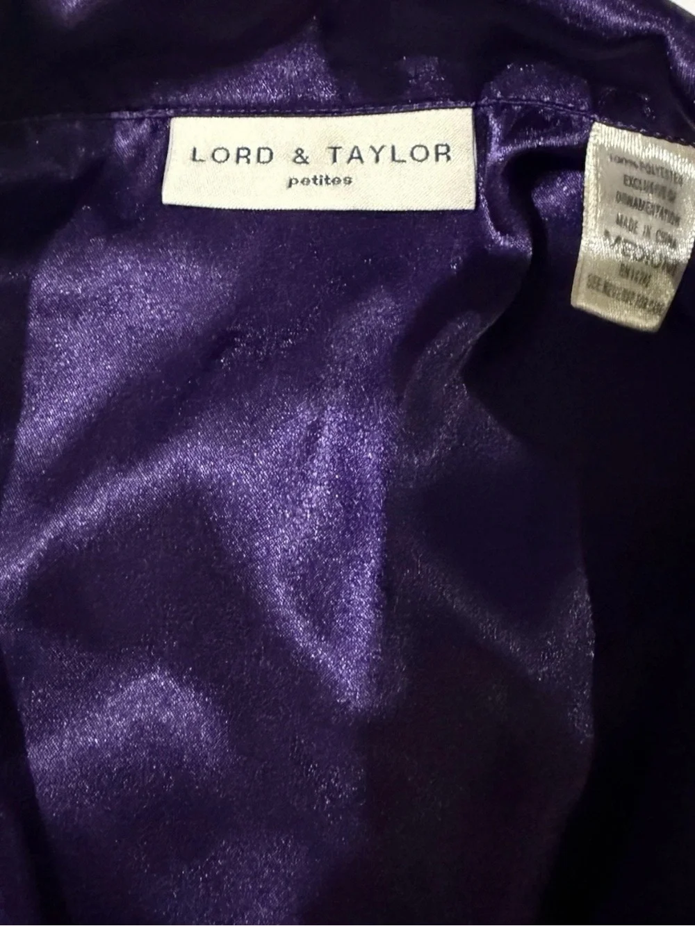 VTG Y2K Satin Lord & Taylor Deep Purple Pajama Pant Set PM